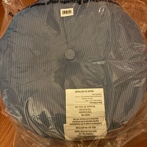 Two Blue Striped Round Cushion